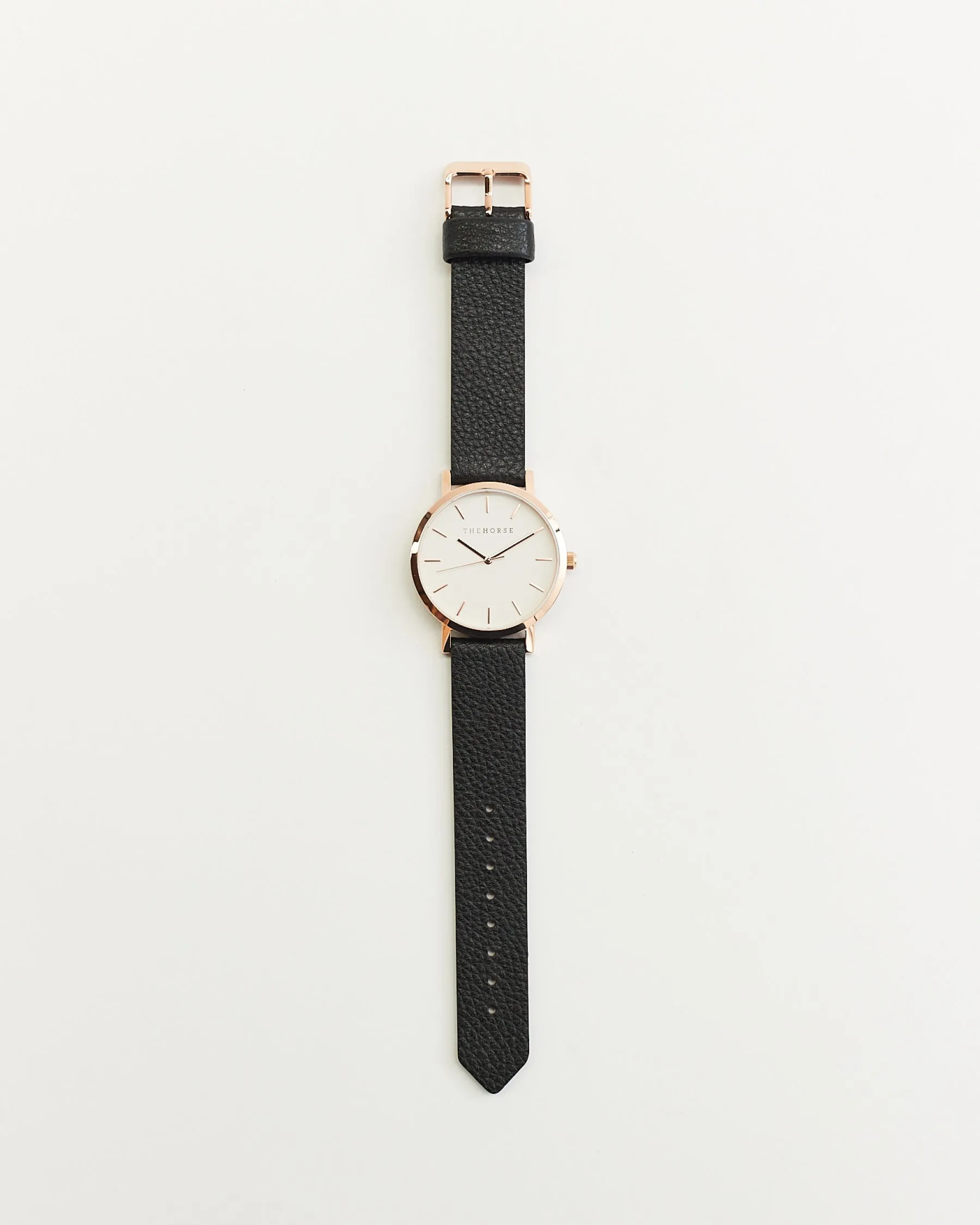 The Mini Original: Rose Gold Case / White Dial / Black Leather