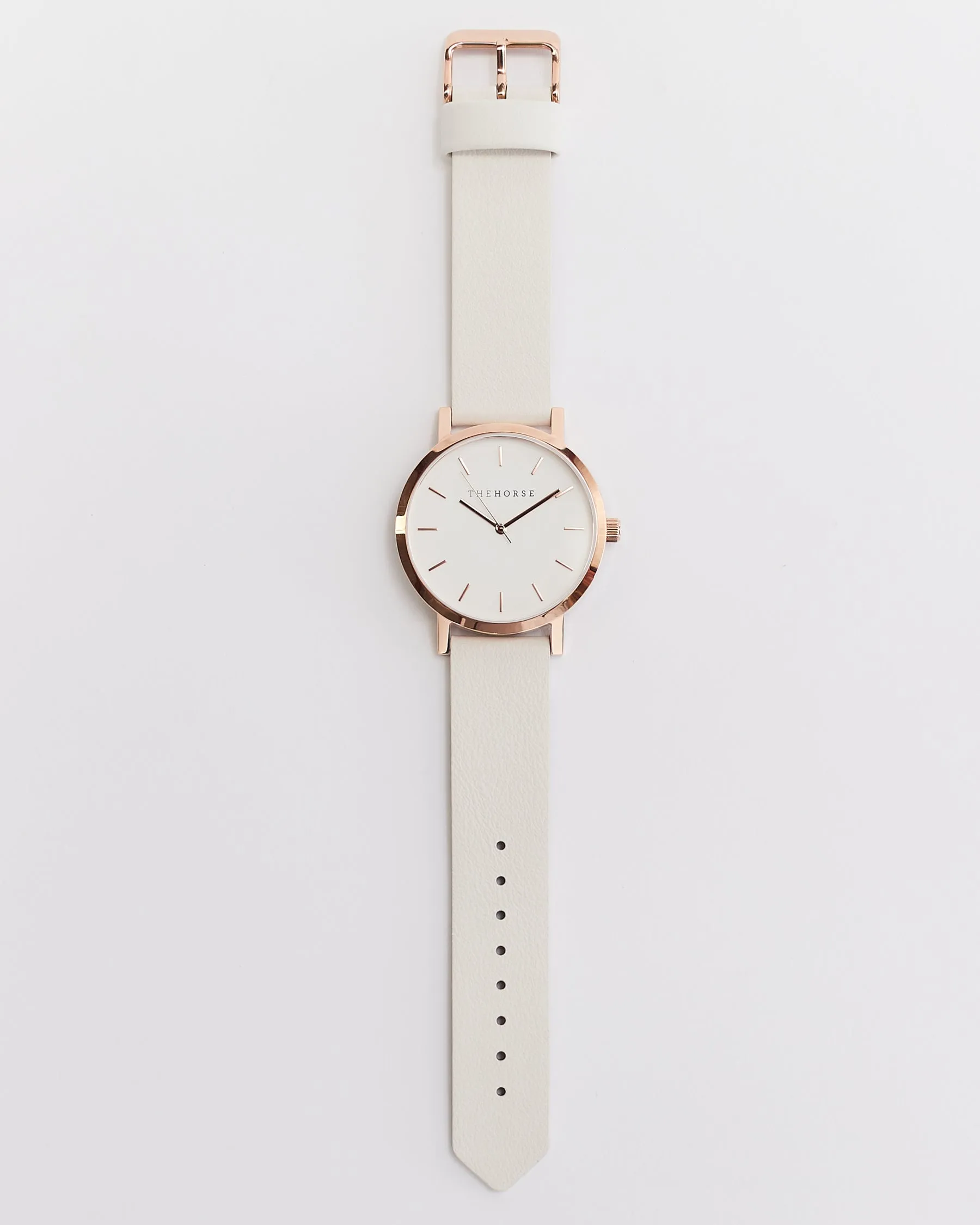 The Original: Polished Rose Gold / White Face / Milk Leather
