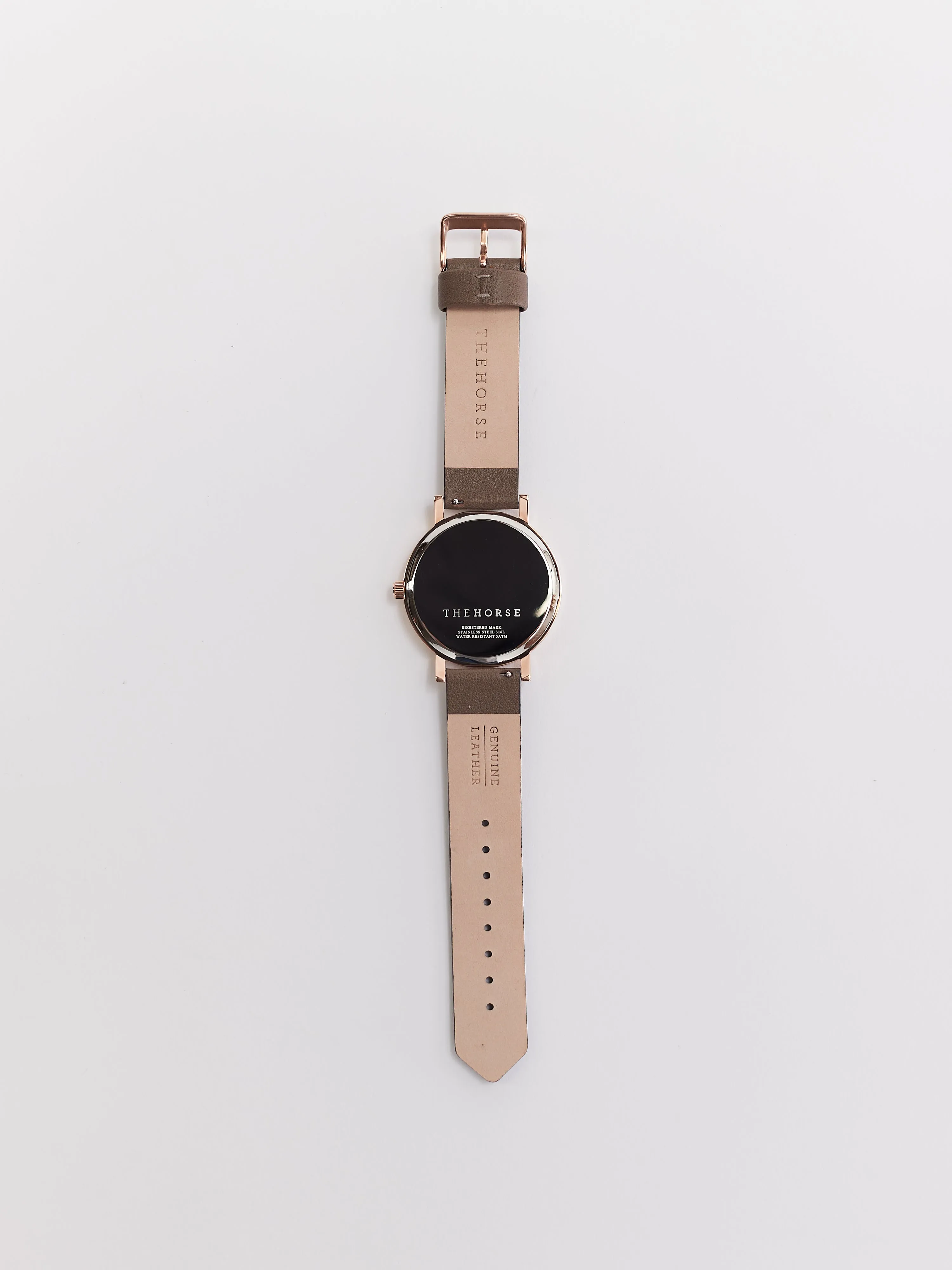 The Original: Polished Rose Gold / White Face / Taupe Leather