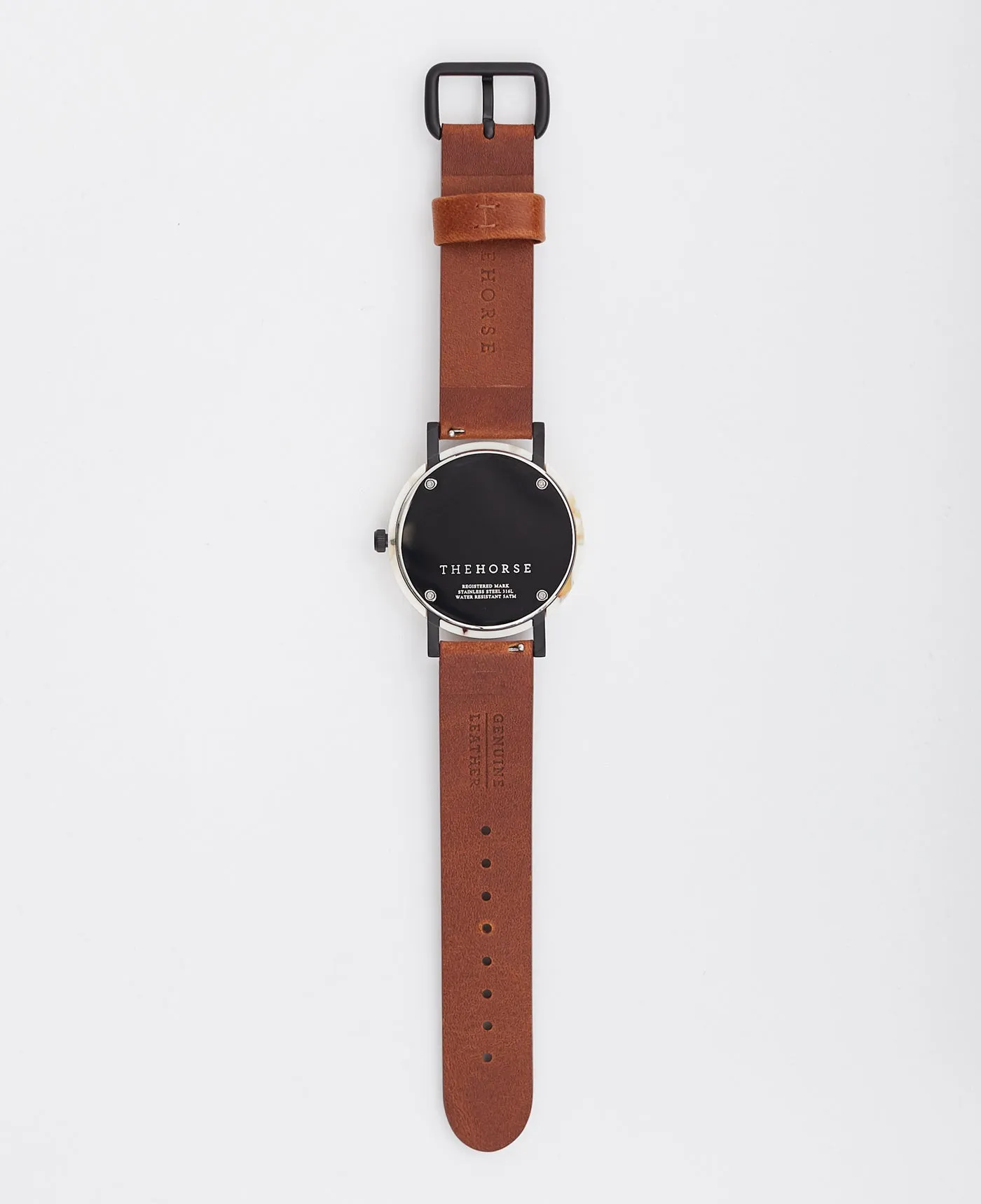 The Resin: Nougat Shell / White Dial / Tan Leather