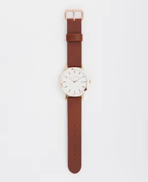 The Resin: White Nougat Case / White Dial / Tan Leather