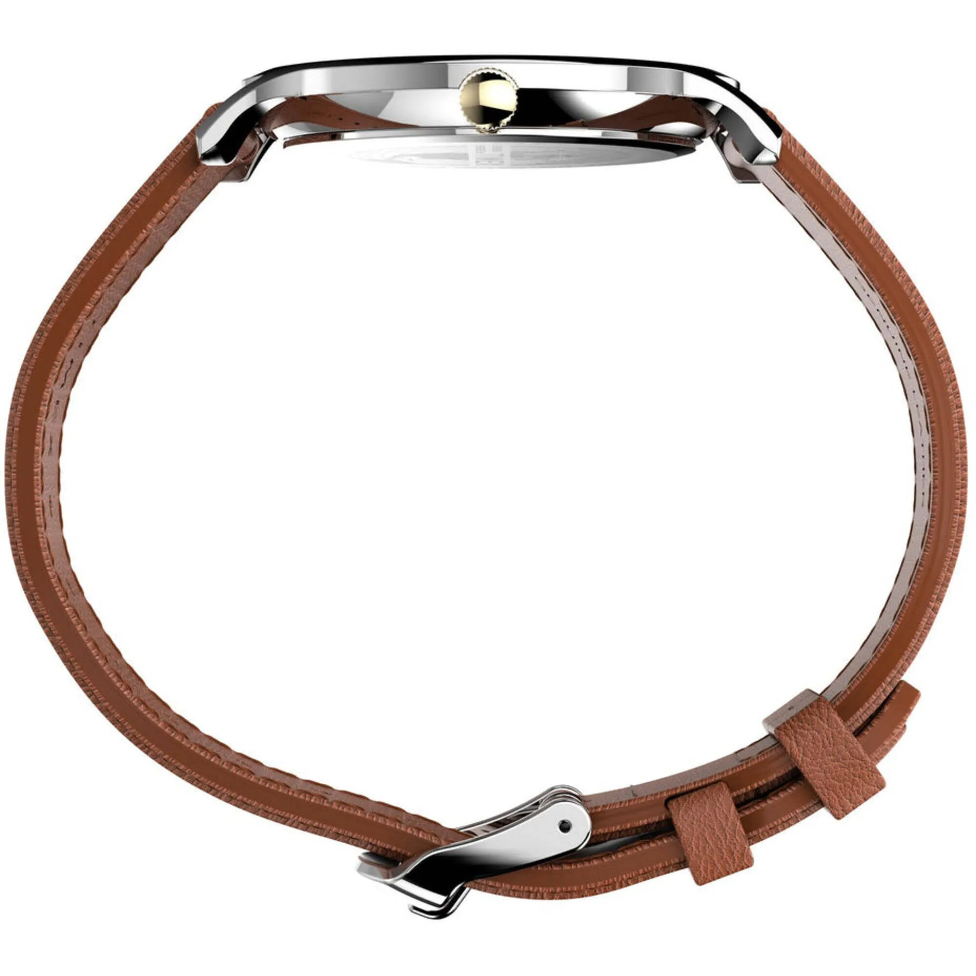 Timex Men's Watch - Norway Quartz Cream Dial Brown Leather Strap | TW2V28200