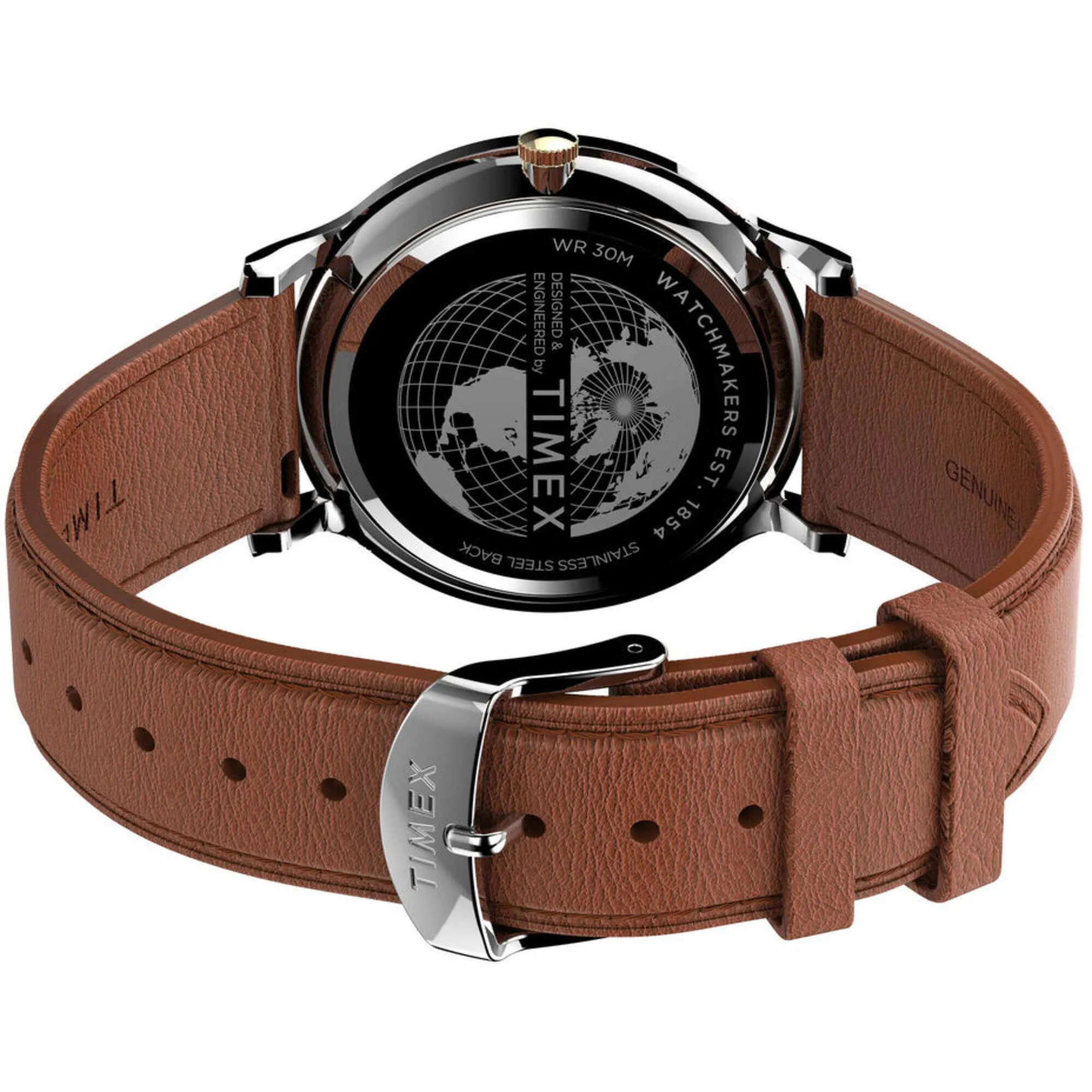 Timex Men's Watch - Norway Quartz Cream Dial Brown Leather Strap | TW2V28200