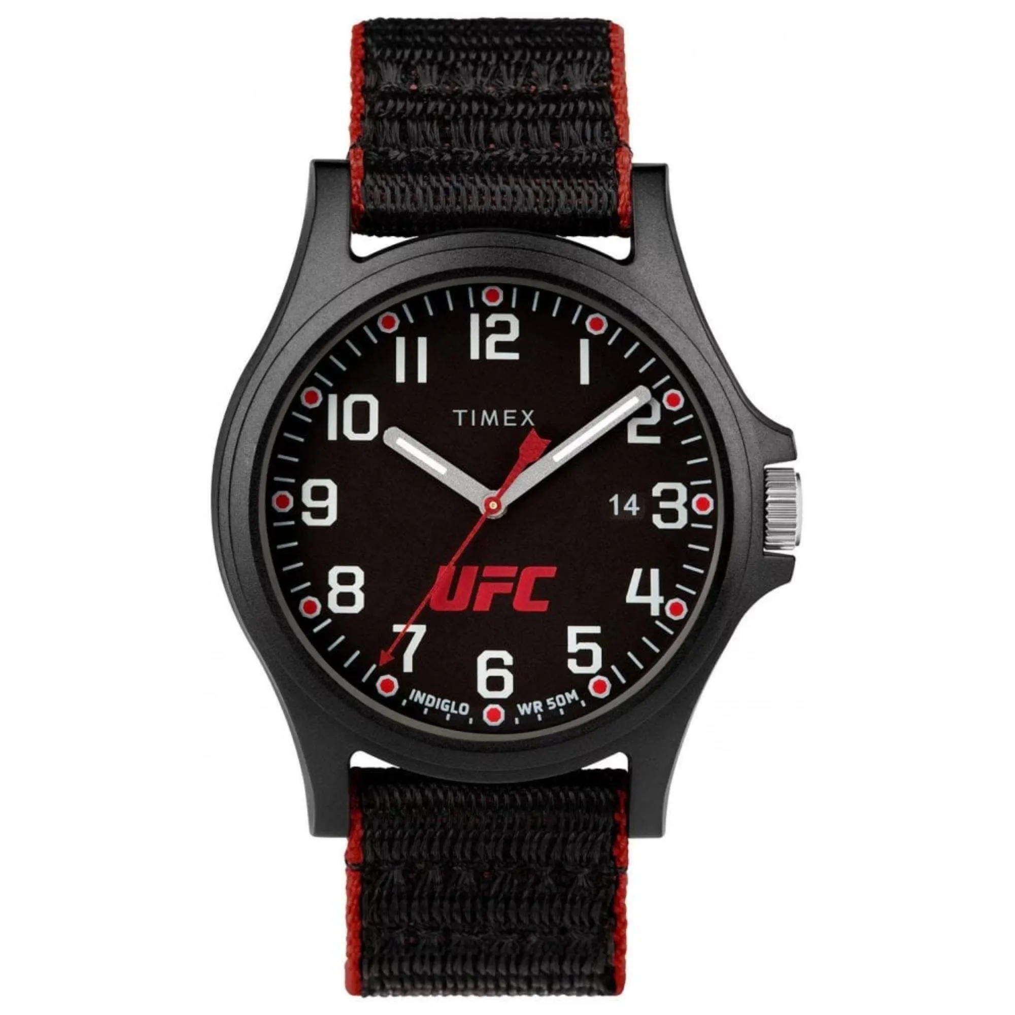 Timex Men's Watch - UFC Apex Black Dial Fabric Strap with Velcro Closure | TW2V55000