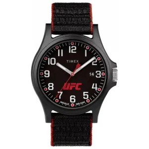 Timex Men's Watch - UFC Apex Black Dial Fabric Strap with Velcro Closure | TW2V55000