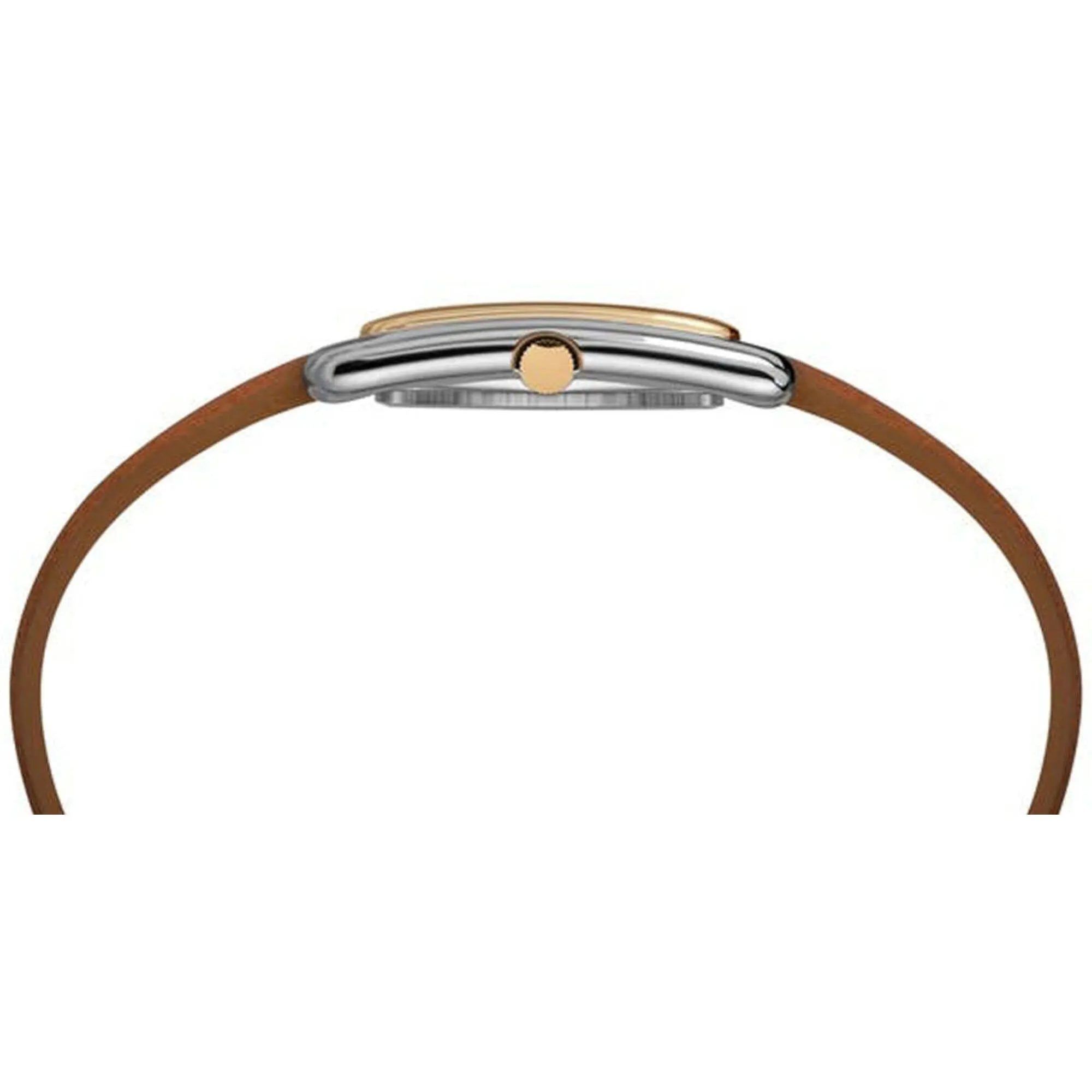 Timex Women's Watch - Meriden Quartz Silver Tone Dial Brown Leather Strap | TW2R89600