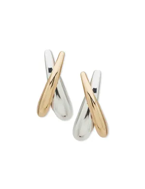 Two Tone Criss Cross Earring