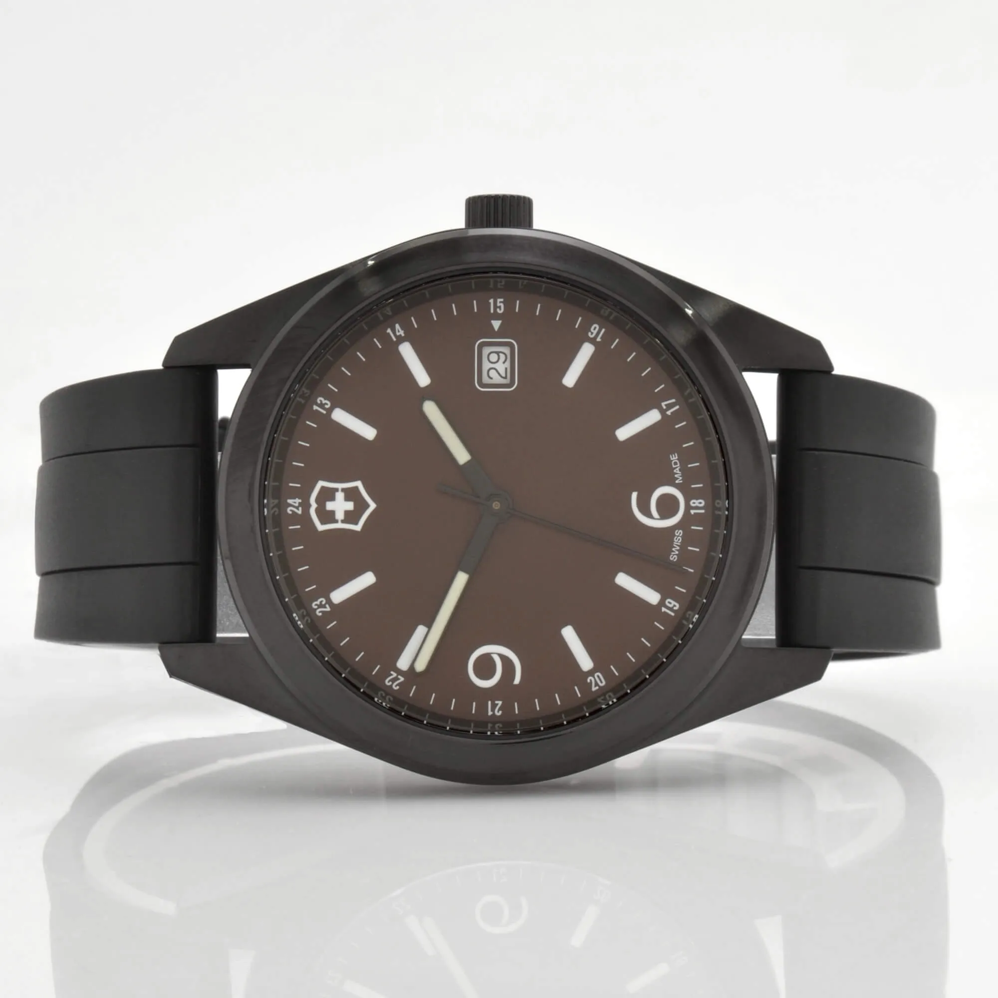 Victorinox Swiss Army Men's Watch - Garrison Brown Dial Black Strap Date | 26077.CB